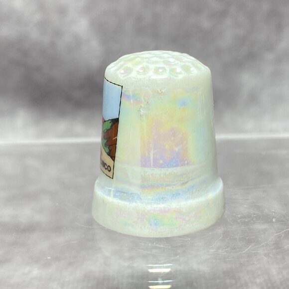 Golden Gate San Francisco Souvenir Ceramic Thimble With Iridescent Finish - Picture 4 of 10